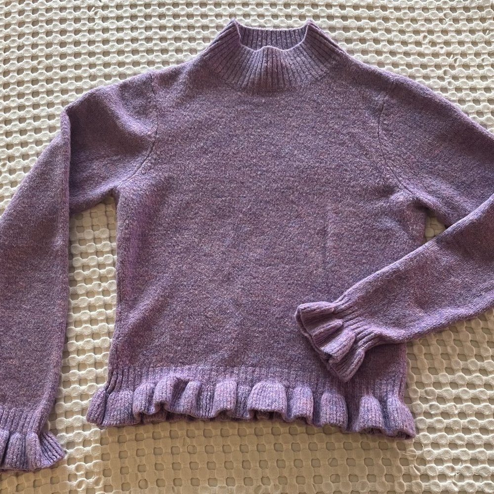 BCBG Paris Cropped Purple Sweater